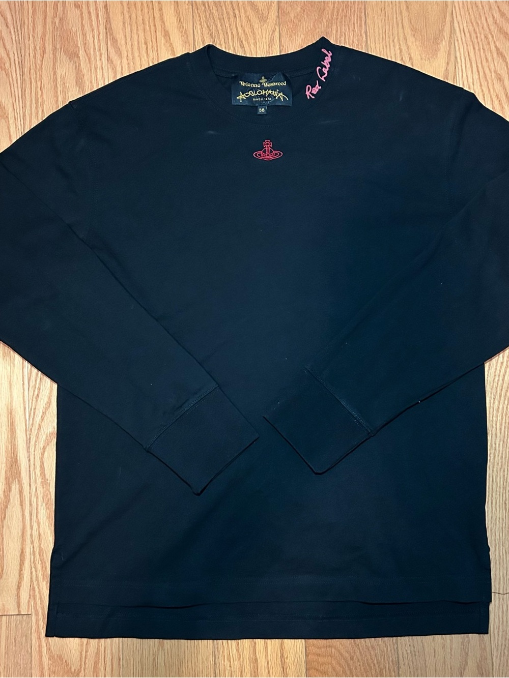Vivienne Westwood Black Long-Sleeve Tee with Red Orb Logo